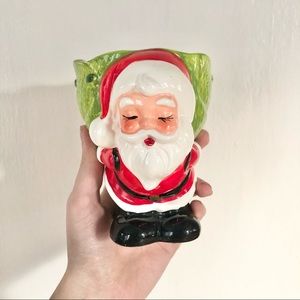 Vtg Santa Candleholder